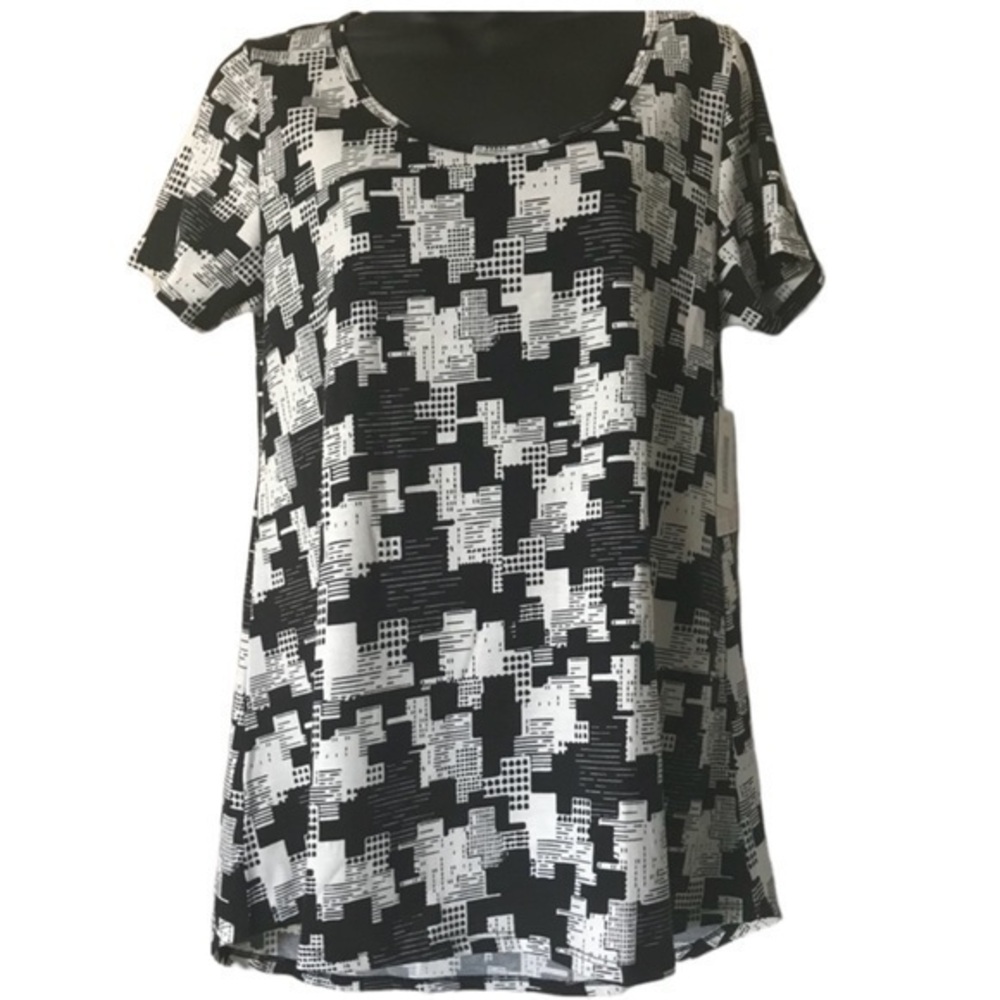 Lularoe Black White Classic Shirt Blouse Top Size Small NWT #6945